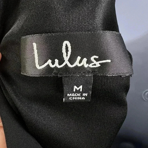 Lulus NWT M Black Slip Dress Lace Hem Halter Neck Romantic Goth Witchy Coquette - Picture 13 of 16